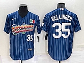 Los Angeles Dodgers35 Cody Bellinger Number Navy Blue Pinstripe Mexico 2020 World Series Cool Base Nike Jersey,baseball caps,new era cap wholesale,wholesale hats